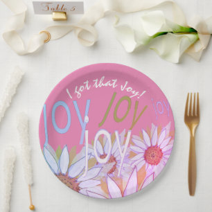 Personalise Daisy: Floral Joy, Joy, Joy! Paper Plate