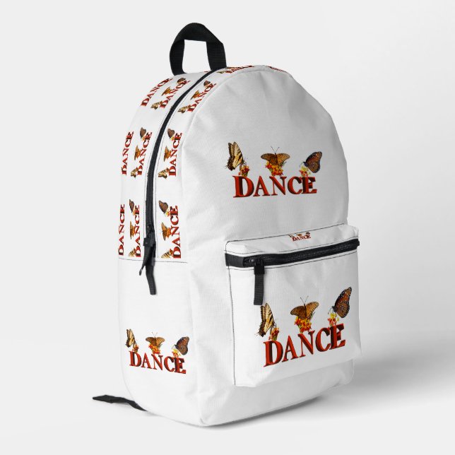 Personalise Dance sign with butterflies  Printed Backpack (Back Corner Left)