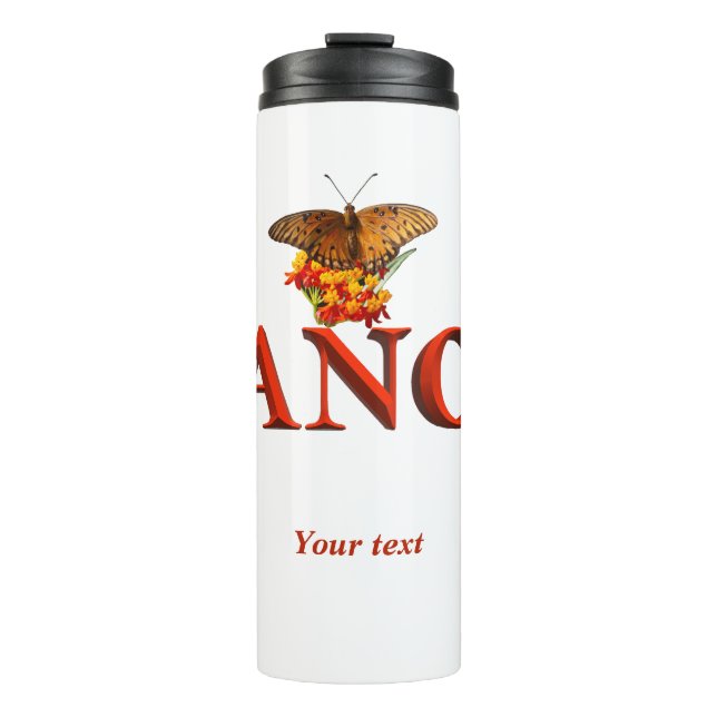 Personalise Dance sign with butterflies  Thermal Tumbler (Front)
