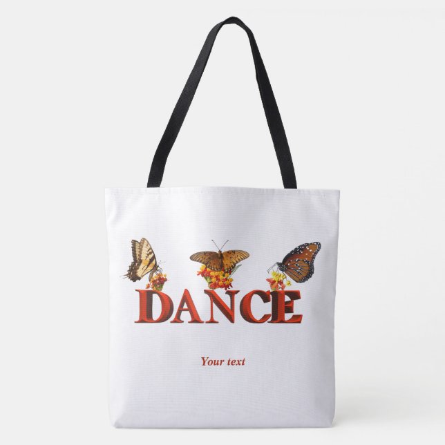 Personalise Dance sign with butterflies  Tote Bag (Front)