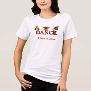 Personalise Dance sign with butterflies Tri-Blend Shirt