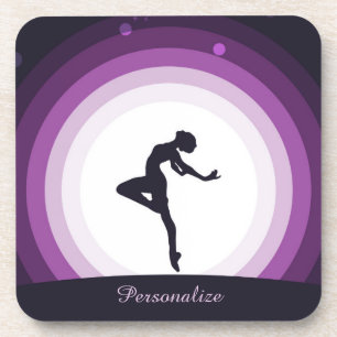 Personalise Dancer Silhouette Surreal Full Moon Coaster