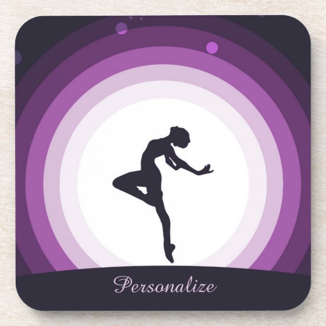 Personalise Dancer Silhouette Surreal Full Moon Coaster (Front)