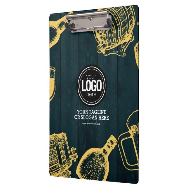 Personalise Dark Green Brewery Theme Clipboard (Left)