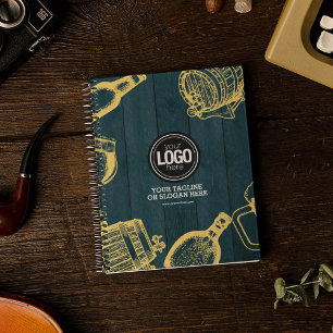Personalise Dark Green Brewery Theme Notebook