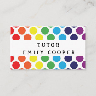 Personalise Daycare Preschool Teacher Colourful Business Card