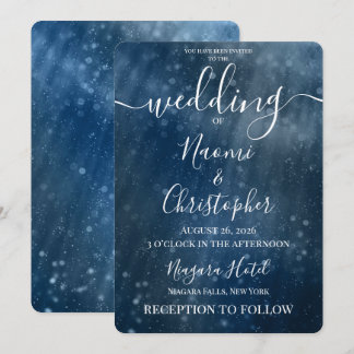 Personalise: Deep Blue Sea Bokeh Wedding Invitation