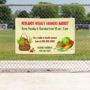 Personalise Detailed Farmers Market Vegetables Banner