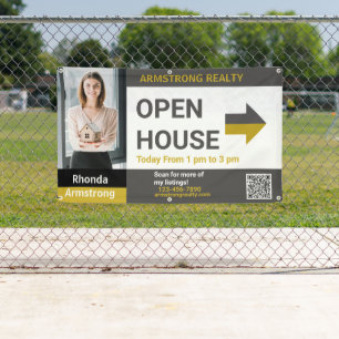 Personalise Detailed Open House Realtor Fence Banner