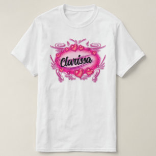 Personalise Digital Airbrush hearts  Design  T-Shirt