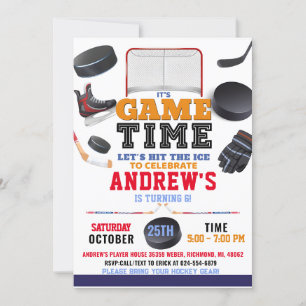 Personalise Digital Hockey Birthday Party Invitation