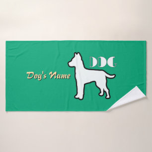 Personalise DOG Logo Green Doggie Bath Towel