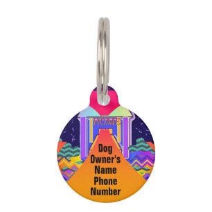 Personalise Dog Owner's Name Phone Number Round Pet Tag