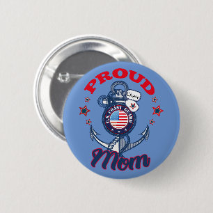 Personalise Dog Tag Proud U.S. Coast Guard Mum 6 Cm Round Badge