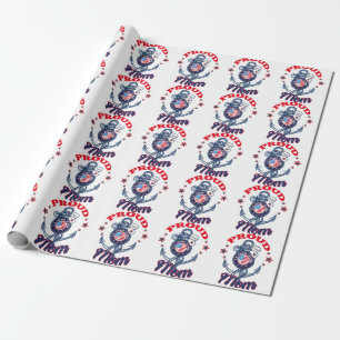 Personalise Dog Tag Proud U.S. Coast Guard Mum Wrapping Paper