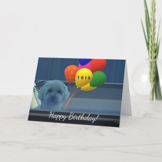 Personalise Doggie standard Happy Birthday  Card (Front)