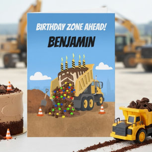 Personalise Dump Truck Birthday  Card