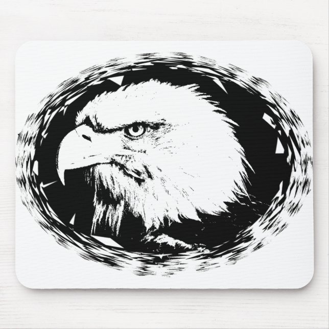 Personalise Eagle Head Modern Pop Art Template Mouse Pad (Front)