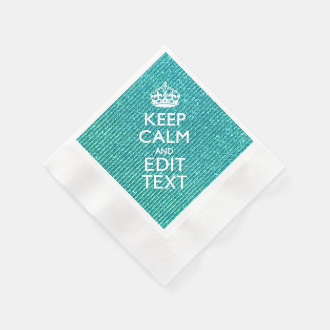 Personalise Easily KEEP CALM AND Edit Text Napkin (Corner)