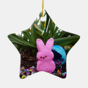 Personalise Easter Bunny Peace Love Art Destiny Ceramic Ornament