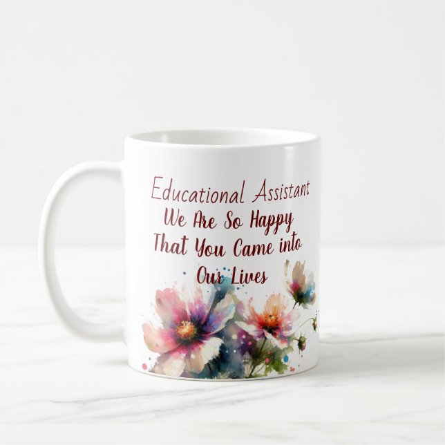 Personalise/ Educational Assistant /Floral Coffee Mug (Left)