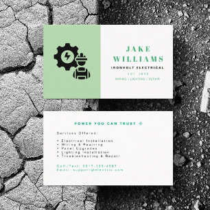Personalise Electrician Power Repair Service Business Card