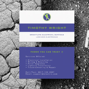 Personalise Electrician Powers Repair Services  Business Card