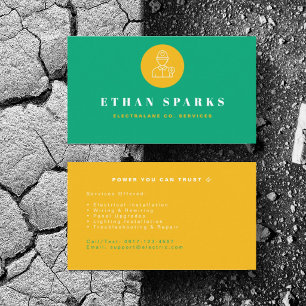Personalise Electrics Power Services Installation Business Card