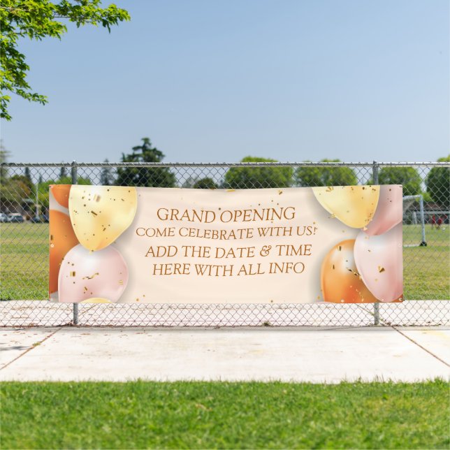 Personalise Elegant Grand Opening Balloons Foil  Banner (Insitu)
