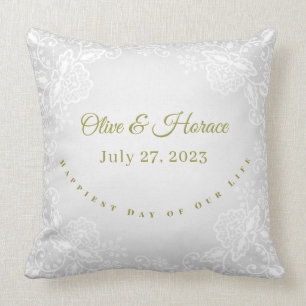 Personalise Elegant Keepsake Couples Wedding  Cushion