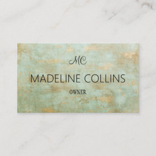 Personalise Elegant modern gold and green mottled  Business Card