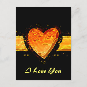 Personalise Elegant Orange Heart Valentine's day Holiday Postcard
