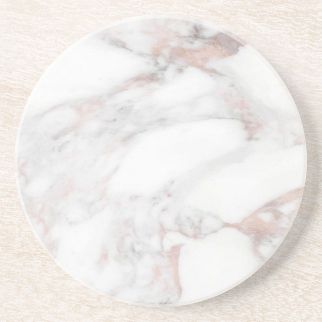 Personalise Elegant Rose Gold Marble Template Coaster (Front)