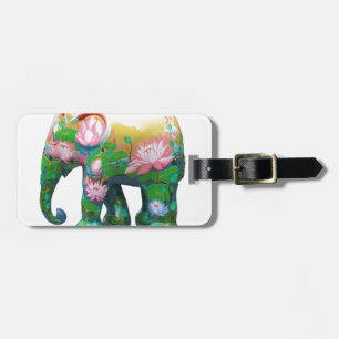 Personalise Elephant Safari Jungle Africa Flowers Luggage Tag