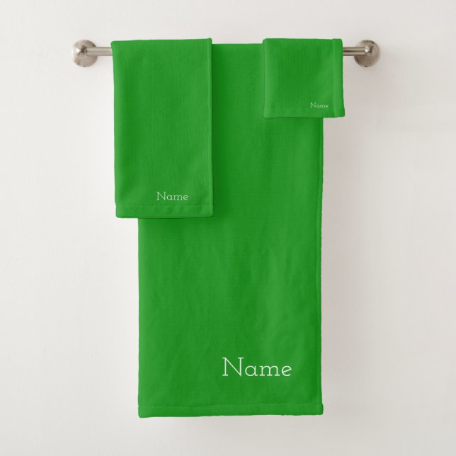 Personalise Emerald Green  Bath Towel Set (Insitu)