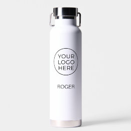 Personalise Employee Name White Logo Water Bottle