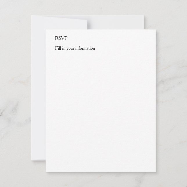 Personalise Event Information Add Photo Artwork RSVP Card (Back)