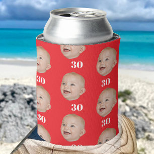 Personalise Face 20th 30th 40th 50th Birthday Crew Can Cooler