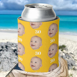 Personalise Face 20th 30th 40th 50th Birthday Crew Can Cooler