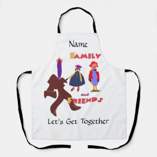 Personalise Family And Friends Logo White Apron