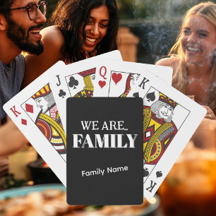 Personalise  “FAMILY” & Family Name B&W Game Playing Cards
