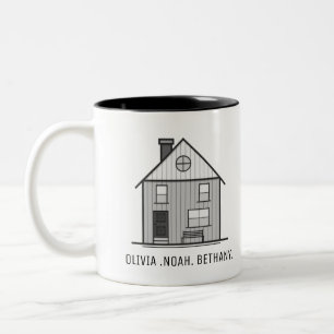 Personalise Family Names Fathers day Two-Tone Coffee Mug