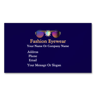 Personalise Fashion Eyewear Sunglasses Dk Blue Magnetic Business Card