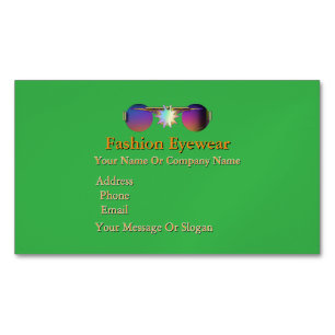 Personalise Fashion Eyewear Sunglasses Green   Magnetic Business Card