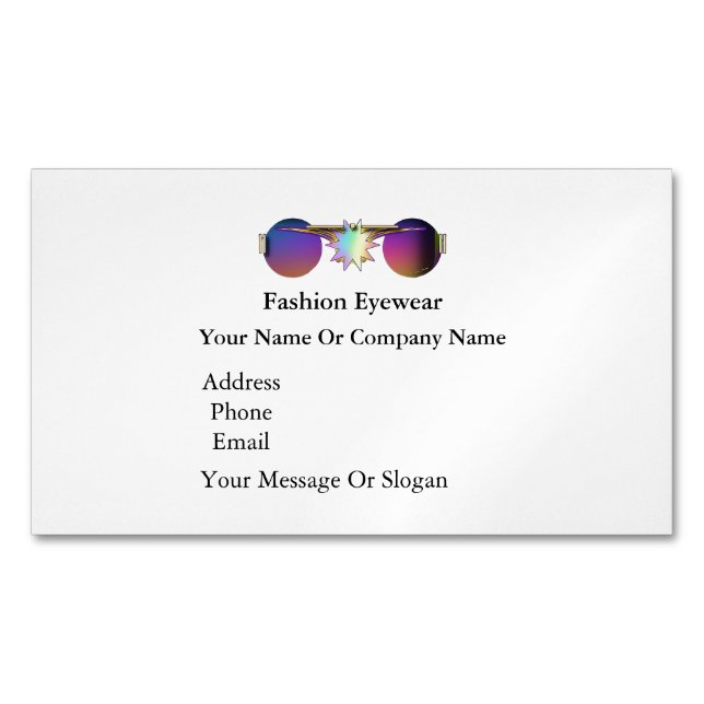 Personalise Fashion Eyewear Sunglasses Vendors Magnetic Business Card (Front)