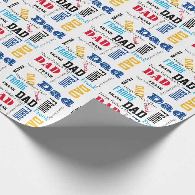 Personalise Fathers Day Birthday Men's Gift Wrapping Paper (Corner)