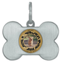 Personalise Faux Gold Leaf on Black Lost Small Dog