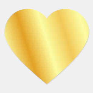 Personalise Faux Gold Metallic Look Blank Template Heart Sticker