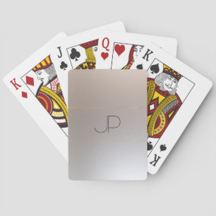 Personalise Faux Gold Silver Monogram Template Playing Cards