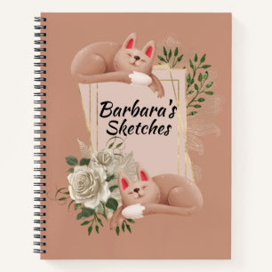 Personalise Feline Sketch Notebook